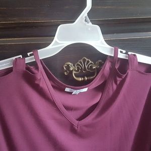 Beautique she & sky fuchsia pink shirt with cutou